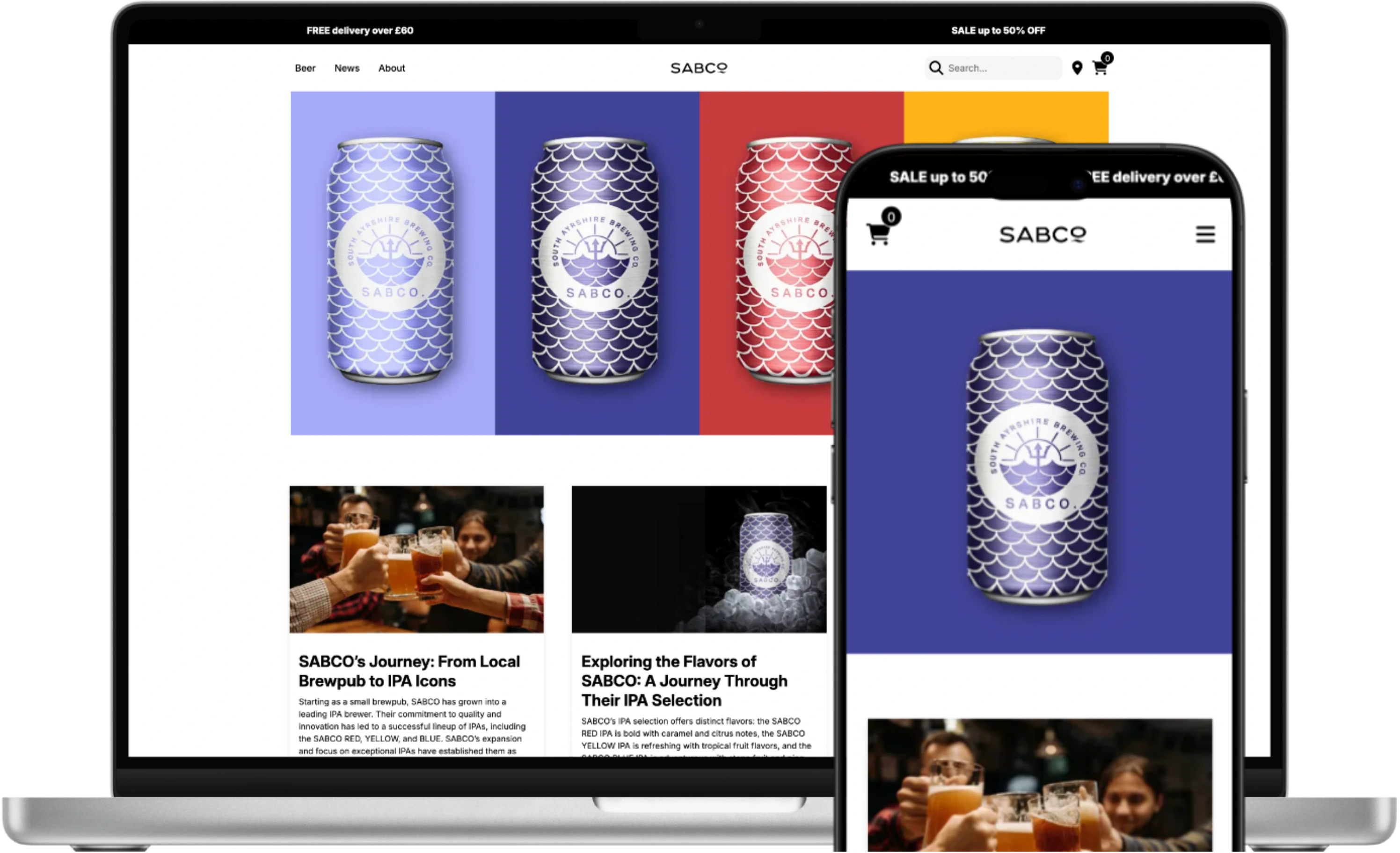 Website Mockup on laptop and mobile phone